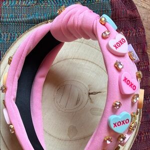Pink Heart Embellished Headband